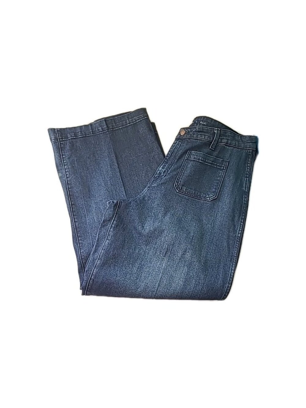 Old Navy Extra High Rise Wide Leg Jeans Womens 16 Dark Wash Baggy Stretch